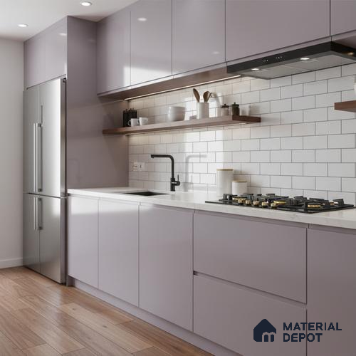 Ferrero 1B 0831 Lavender Lilac 8 ft x 4 ft Solid Series High Gloss Finish Acrylic Laminate - 1.5 mm (LM 01162) | Matching Edgeband Code - 831 | Suitable for Kitchen Cabinets, Study Areas, Wardrobe