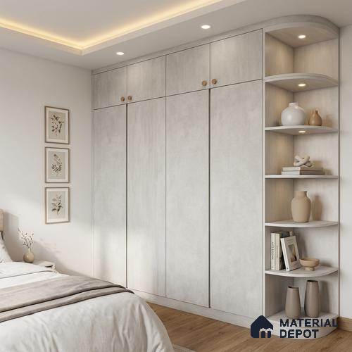 Fluted Solid Color Look LM 01199 Tokyo Stellar 8 ft x 4 ft Texture Finish Laminates - 1 mm | Suitable for TV Unit, Wardrobe, Kitchen Cabinets