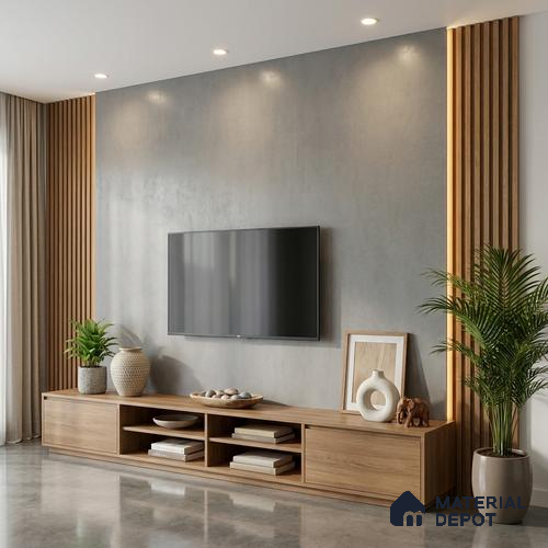 Fluted Solid Color Look LM 01200 Tokyo Millet 8 ft x 4 ft Texture Finish Laminates - 1 mm | Suitable for TV Unit, Wardrobe, Kitchen Cabinets