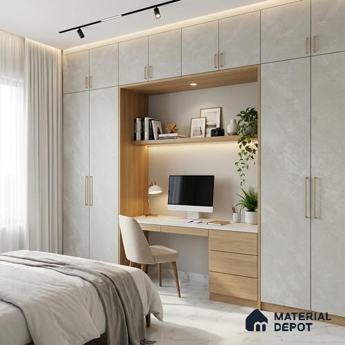 LM 01202 Iceland Grey 8 ft x 4 ft Super Matte Finish Laminates - 1 mm | Suitable for TV Unit, Wardrobe, Kitchen Cabinets