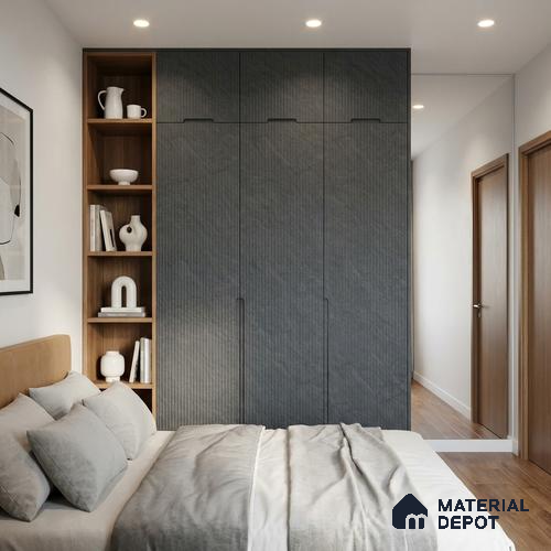 Marble Fluted Look LM 01259 Calatorano 8 ft x 4 ft Glassious Flute Finish Decorative Laminate - 1 mm | Suitable for TV Unit, Wardrobe, Kitchen Cabinets