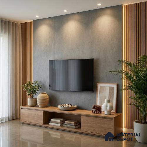 Stone Look LM 01268 Concrete Grey 8 ft x 4 ft Sand Stone Finish Decorative Laminate - 1 mm | Suitable for TV Unit, Wardrobe, Kitchen Cabinets
