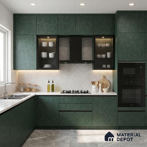 Blue Textured Solid Look LM 01283 8 ft x 4 ft Texture Finish Decorative Laminate - 1 mm | Suitable for TV Unit, Wardrobe, Kitchen Cabinets