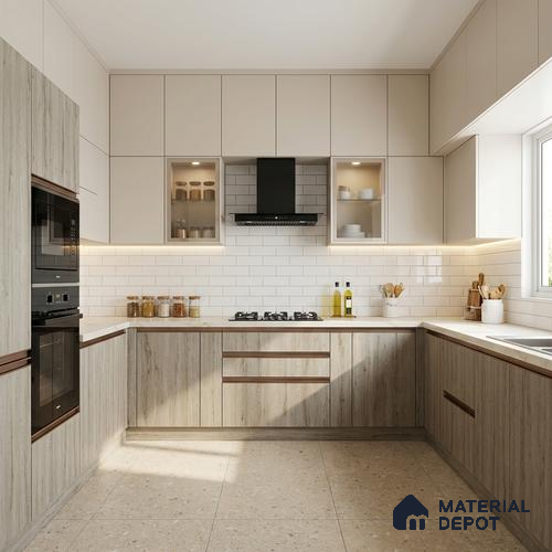 Wooden Look LM 01287 8 ft x 4 ft Suede Finish Decorative Laminate - 1 mm | Suitable for TV Unit, Wardrobe, Kitchen Cabinets