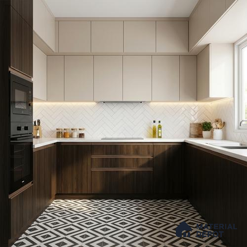Wooden Look LM 01290 8 ft x 4 ft Suede Finish Decorative Laminate - 1 mm | Suitable for TV Unit, Wardrobe, Kitchen Cabinets