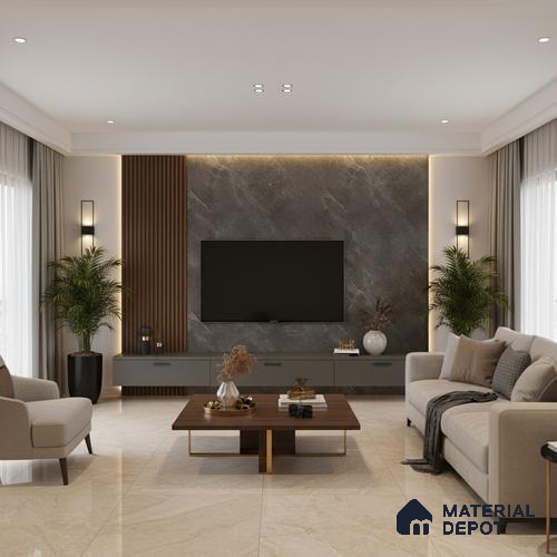 LM 01346 Mud Ash 8 ft x 4 ft Super Matte Finish Decorative Laminate - 1 mm  | Suitable for Living Room, Kitchen, Office