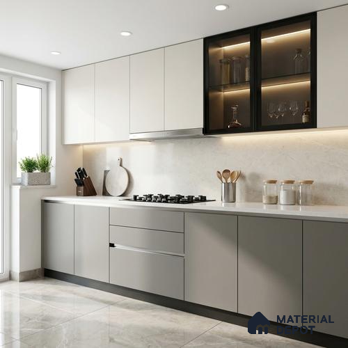 LM 01351 Castleton Grey 8 ft x 4 ft Super Matte Finish Decorative Laminate - 1 mm | Suitable for Living Room, Kitchen, Office