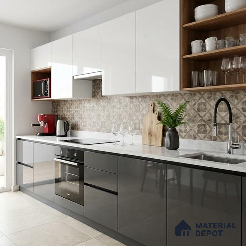 LM 01360 8 ft x 4 ft High Gloss Finish Decorative Laminate - 1 mm  | Suitable for Living Room, Kitchen, Office
