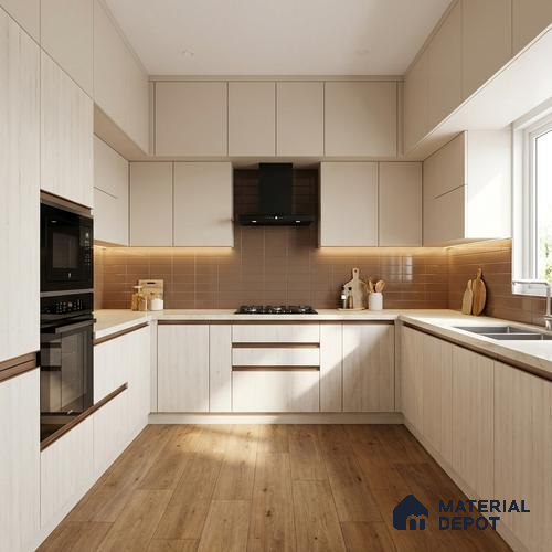 Wooden Look LM 01393 Frosty Canvas 8 ft x 4 ft Texture Finish Decorative Laminate - 1 mm | Suitable for TV Unit, Wardrobe, Kitchen Cabinets