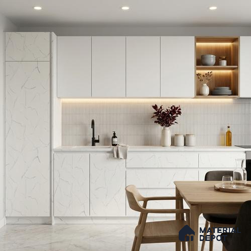 Marble Fluted Look LM 01395 Cloud Canvas 8 ft x 4 ft Texture Finish Decorative Laminate - 1 mm | Suitable for TV Unit, Wardrobe, Kitchen Cabinets