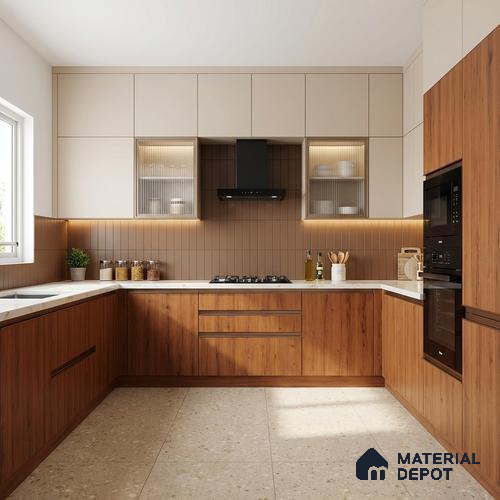 Wooden Look LM 01398 Ripple Wood 8 ft x 4 ft Texture Finish Decorative Laminate - 1 mm  | Suitable for TV Unit, Wardrobe, Kitchen Cabinets