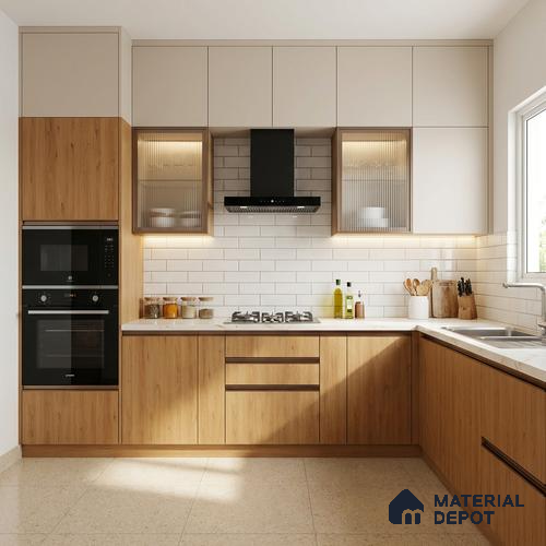 Wooden Look LM 01403 Earthy Elite 8 ft x 4 ft Texture Finish Decorative Laminate - 1 mm  | Suitable for TV Unit, Wardrobe, Kitchen Cabinets