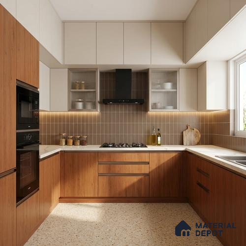 Wooden Look LM 01404 Cocoa Charm 8 ft x 4 ft Texture Finish Decorative Laminate - 1 mm  | Suitable for TV Unit, Wardrobe, Kitchen Cabinets