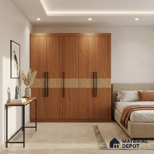 Wooden Look LM 01404 Cocoa Charm 8 ft x 4 ft Texture Finish Decorative Laminate - 1 mm  | Suitable for TV Unit, Wardrobe, Kitchen Cabinets