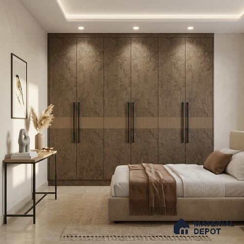 Stone Look LM 01405 Austin Walnut 8 ft x 4 ft Texture Finish Decorative Laminate - 1 mm  | Suitable for TV Unit, Wardrobe, Kitchen Cabinets