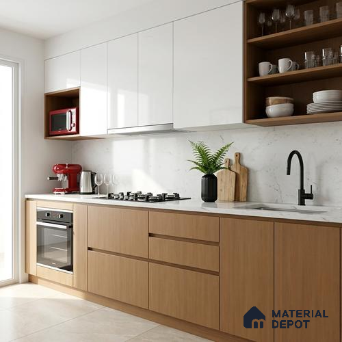 Wooden Fluted Look LM 01407 Texas Rodeo 8 ft x 4 ft Texture Finish Decorative Laminate - 1 mm  | Suitable for TV Unit, Wardrobe, Kitchen Cabinets