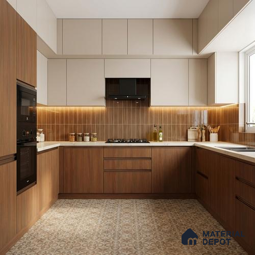 Wooden Look LM 01408 Chestnut Charm 8 ft x 4 ft PU Finish Decorative Laminate - 1 mm | Suitable for TV Unit, Wardrobe, Kitchen Cabinets