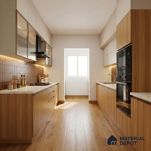 LM 01410 Brown Woodscar 8 ft x 4 ft PU Finish Decorative Laminate - 1 mm | Suitable for TV Unit, Wardrobe, Kitchen Cabinets