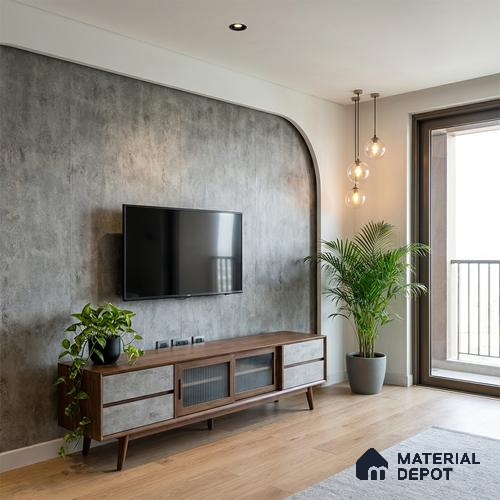 Stone Look LM 01423 Slate Serene 8 ft x 4 ft Texture Finish Decorative Laminate - 1 mm  | Suitable for TV Unit, Wardrobe, Kitchen Cabinets