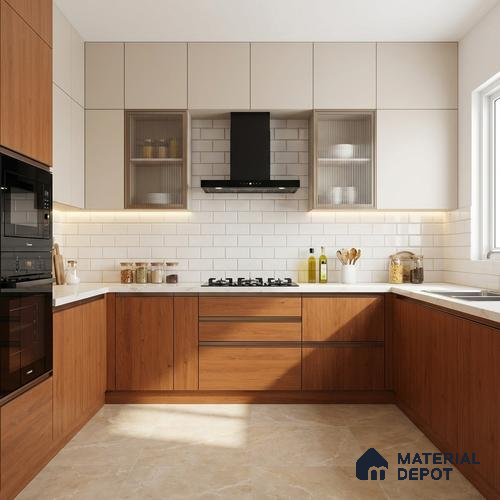 Wooden Look LM 01434 Cocoa Charm 8 ft x 4 ft Texture Finish Decorative Laminate - 1 mm  | Suitable for TV Unit, Wardrobe, Kitchen Cabinets