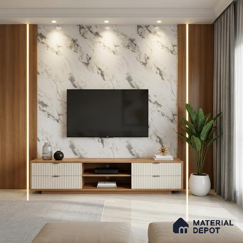 LM 01438 Carve Craft 8 ft x 4 ft Super Matte Finish Decorative Laminate - 1 mm | Suitable for TV Unit, Wardrobe, Kitchen Cabinets