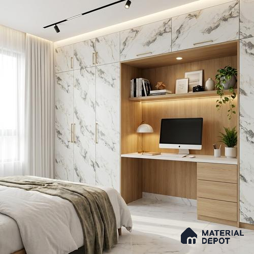 LM 01438 Carve Craft 8 ft x 4 ft Super Matte Finish Decorative Laminate - 1 mm  | Suitable for TV Unit, Wardrobe, Kitchen Cabinets