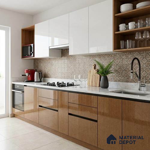 Patterned Look LM 01439 Regal Pear 8 ft x 4 ft High Gloss Finish Decorative Laminate - 1 mm | Suitable for Bedroom, TV Unit, Wardrobe
