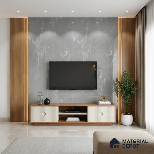 LM 01462 Tokyo Grey 8 ft x 4 ft High Gloss Finish Decorative Laminate - 1 mm  | Suitable for TV Unit, Wardrobe, Kitchen Cabinets