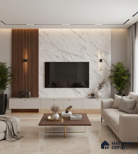 LM 01464 Serene Ease 8 ft x 4 ft High Gloss Finish Decorative Laminate - 1 mm | Suitable for TV Unit, Wardrobe, Kitchen Cabinets