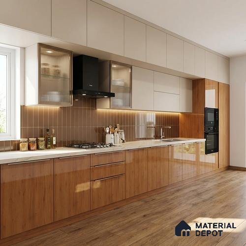 Wooden Look LM 01468 Urban Blend 8 ft x 4 ft High Gloss Finish Decorative Laminate - 1 mm | Suitable for TV Unit, Wardrobe, Kitchen Cabinets