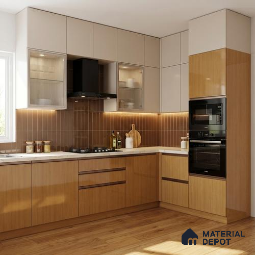 Wooden Look LM 01475 Blast Cedar Yoko 8 ft x 4 ft High Gloss Finish Decorative Laminate - 1 mm  | Suitable for TV Unit, Wardrobe, Kitchen Cabinets