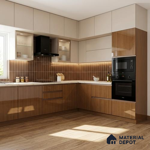 Wooden Look LM 01476 Blast Cedar 8 ft x 4 ft High Gloss Finish Decorative Laminate - 1 mm  | Suitable for TV Unit, Wardrobe, Kitchen Cabinets
