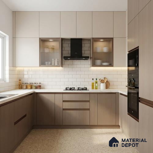 Wooden Look LM 01483 Misty Mood 8 ft x 4 ft Suede Finish Decorative Laminate - 1 mm  | Suitable for TV Unit, Wardrobe, Kitchen Cabinets