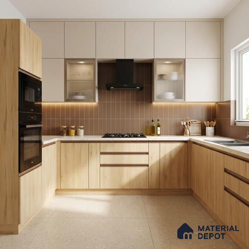Wooden Look LM 01484 Ivory Glow 8 ft x 4 ft Suede Finish Decorative Laminate - 1 mm | Suitable for TV Unit, Wardrobe, Kitchen Cabinets