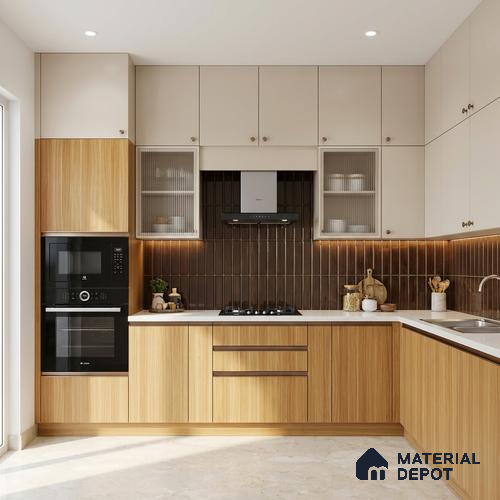LM 01488 Brown Woodscar 8 ft x 4 ft Suede Finish Decorative Laminate - 1 mm  | Suitable for TV Unit, Wardrobe, Kitchen Cabinets