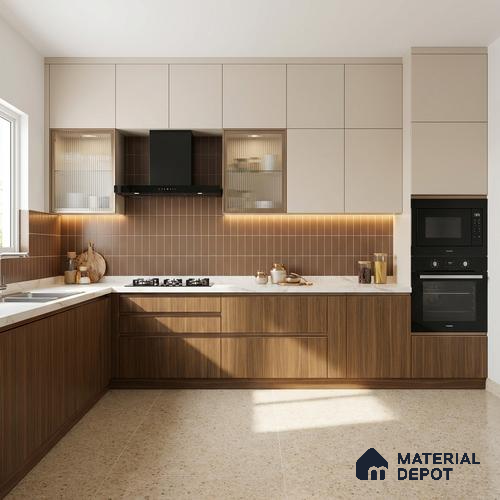 Wooden Look LM 01490 Tango Wood 8 ft x 4 ft Suede Finish Decorative Laminate - 1 mm  | Suitable for TV Unit, Wardrobe, Kitchen Cabinets