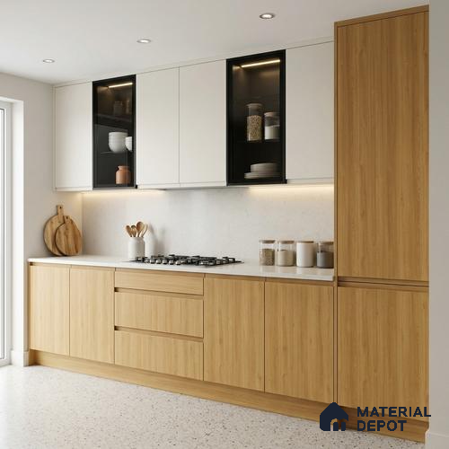Wooden Look LM 01494 Zen Ease 8 ft x 4 ft Suede Finish Decorative Laminate - 1 mm  | Suitable for TV Unit, Wardrobe, Kitchen Cabinets
