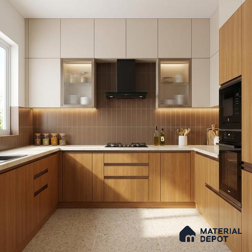 Wooden Look LM 01497 Cedar Ease 8 ft x 4 ft Suede Finish Decorative Laminate - 1 mm | Suitable for TV Unit, Wardrobe, Kitchen Cabinets