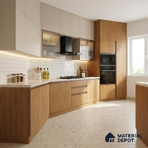 Wooden Look LM 01498 Urban Blend 8 ft x 4 ft Suede Finish Decorative Laminate - 1 mm | Suitable for TV Unit, Wardrobe, Kitchen Cabinets