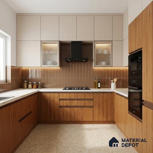 Wooden Look LM 01499 Ripple Wood 8 ft x 4 ft Suede Finish Decorative Laminate - 1 mm  | Suitable for TV Unit, Wardrobe, Kitchen Cabinets