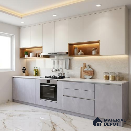 LM 01500 Designer White 8 ft x 4 ft Suede Finish Decorative Laminate - 1 mm | Suitable for Living Room, Kitchen, Office
