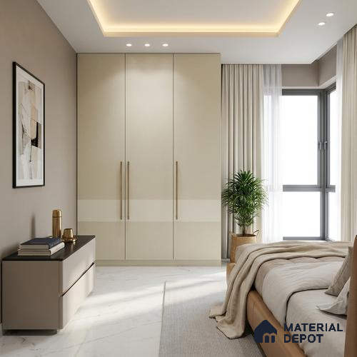 LM 01501 Frosty White 8 ft x 4 ft Suede Finish Decorative Laminate - 1 mm  | Suitable for Living Room, Kitchen, Office