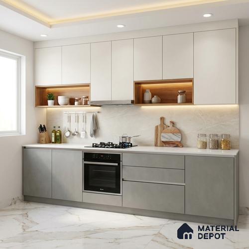 LM 01504 Light Grey 8 ft x 4 ft Suede Finish Decorative Laminate - 1 mm | Suitable for Living Room, Kitchen, Office