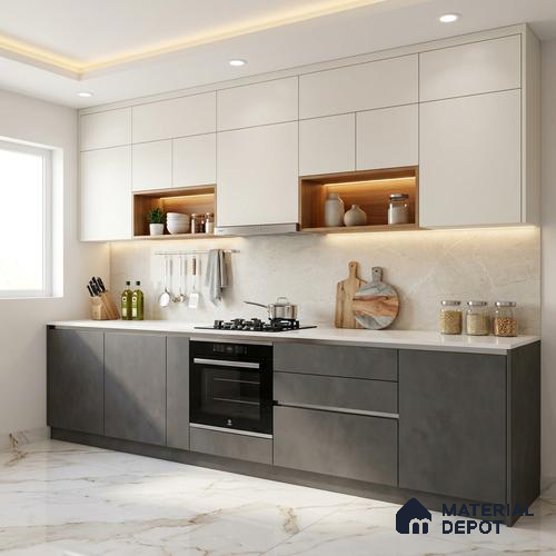LM 01506 Pearl Grey 8 ft x 4 ft Suede Finish Decorative Laminate - 1 mm  | Suitable for Living Room, Kitchen, Office
