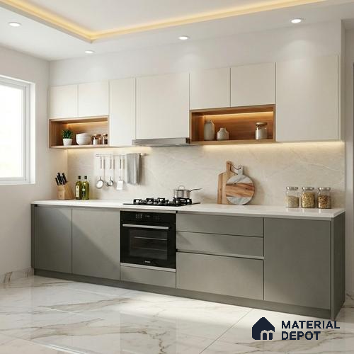 LM 01509 Mud Ash 8 ft x 4 ft Suede Finish Decorative Laminate - 1 mm  | Suitable for Living Room, Kitchen, Office