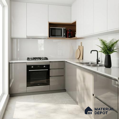 LM 01529 Mysore Ivory 8 ft x 4 ft High Gloss Finish Decorative Laminate - 1 mm | Suitable for Living Room, Kitchen, Office