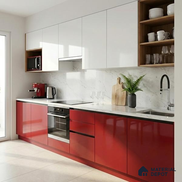 LM 01533 Tangerine 8 ft x 4 ft High Gloss Finish Decorative Laminate - 1 mm | Suitable for Living Room, Kitchen, Office