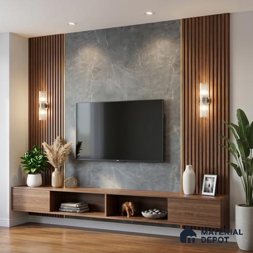Marble Look LM 01638 Dense Emperador 8 ft x 4 ft Texture Finish Decorative Laminate - 1 mm | Suitable for TV Unit, Wardrobe, Kitchen Cabinets