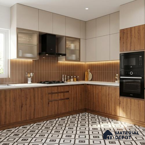 Wooden Look LM 01664 Indian Teak 8 ft x 4 ft Texture Finish Decorative Laminate - 1 mm | Suitable for TV Unit, Wardrobe, Kitchen Cabinets