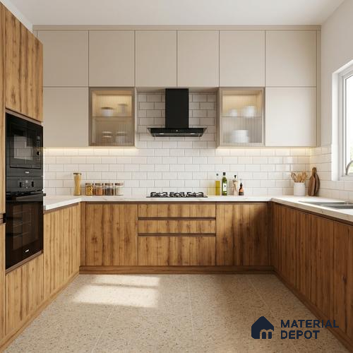Wooden Look LM 01665 Mustard Yew 8 ft x 4 ft Texture Finish Decorative Laminate - 1 mm | Suitable for TV Unit, Wardrobe, Kitchen Cabinets